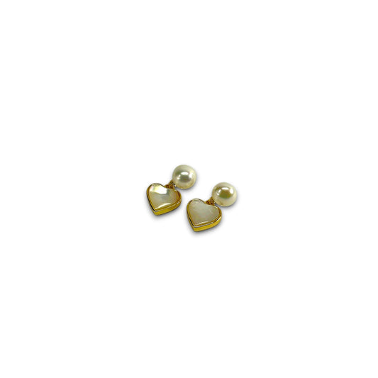 Sunkissed Heart Pearl Earrings